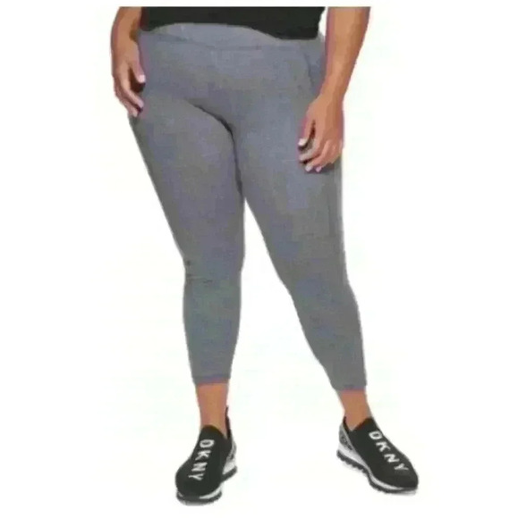 DKNY Sport Plus Size Metallic Logo 7/8 Leggings NWT​ - Picture 1 of 4